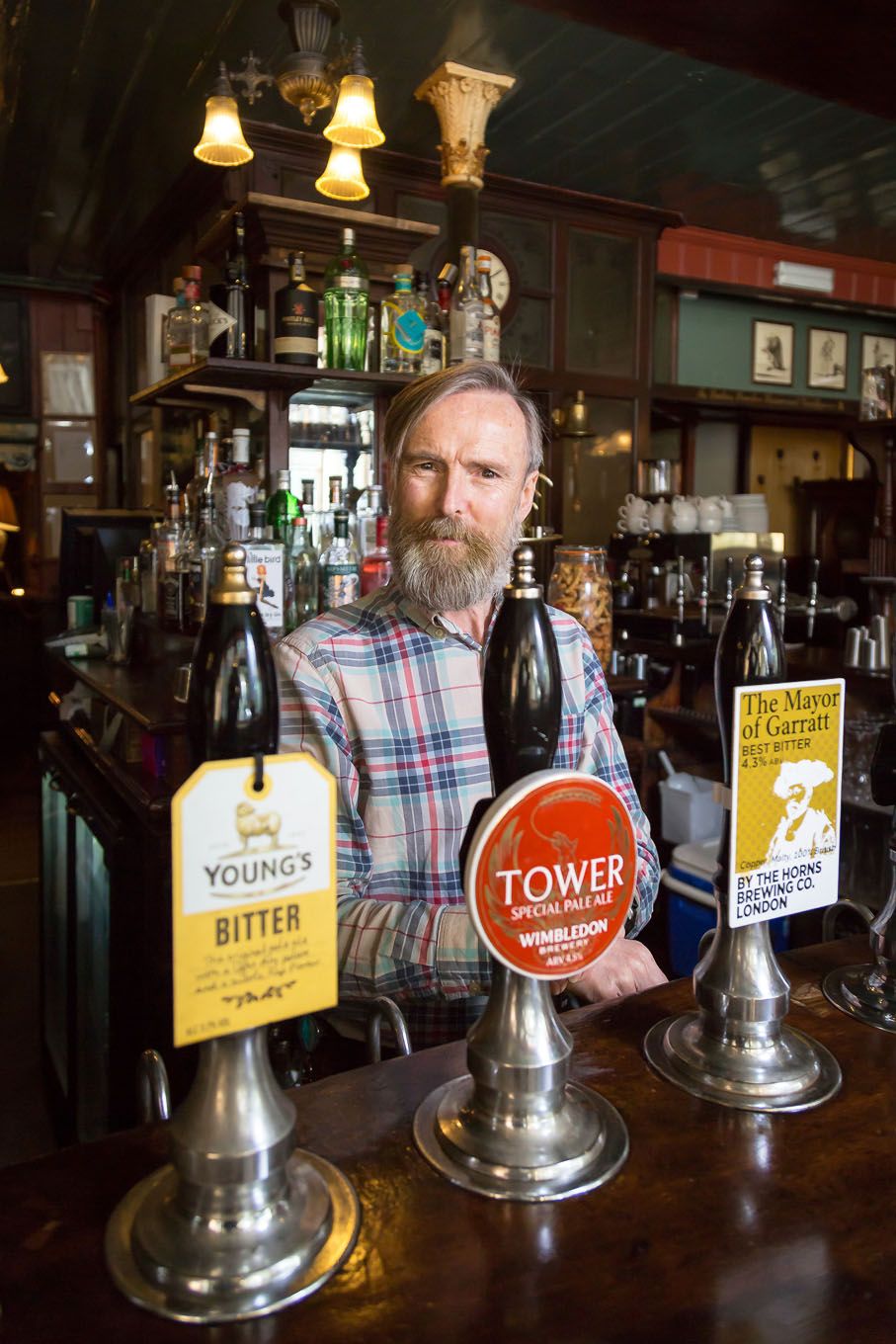 Portrait of a bar tender of a pub in London Bloomsbury